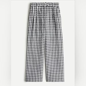 J.Crew Wide-leg pants in Drapey Gingham 14T